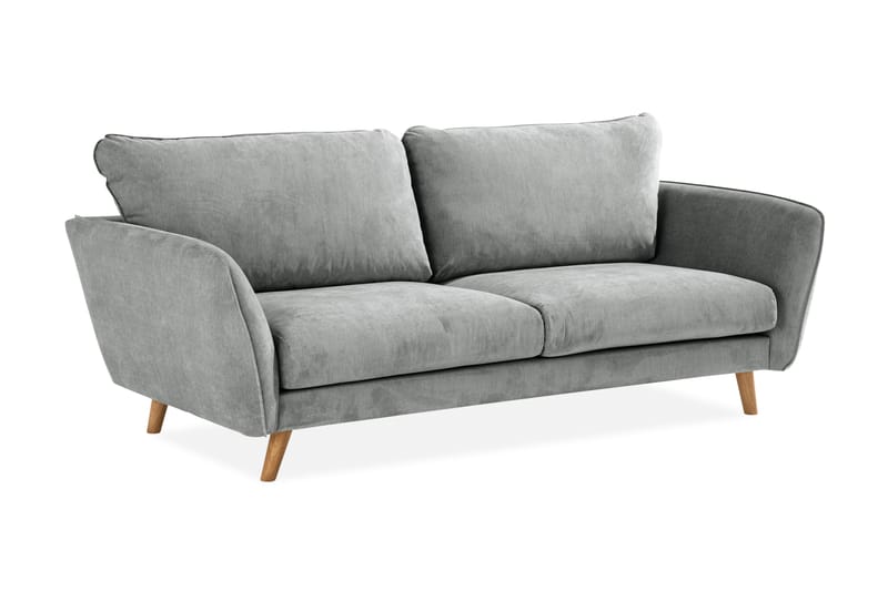 Trend Lyx 3-Pers. Sofa - Grå/Eg - Møbler - Sofaer - 3 personers sofa