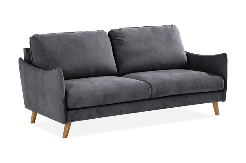 Trend Lyx 3-Pers. Sofa - Mørkegrå/Eg - Møbler - Sofaer - 3 personers sofa