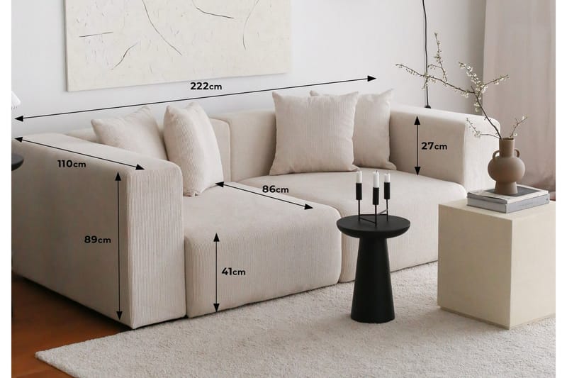 Yolo Sofa 2-pers - Hvid - Møbler - Sofaer - 3 personers sofa