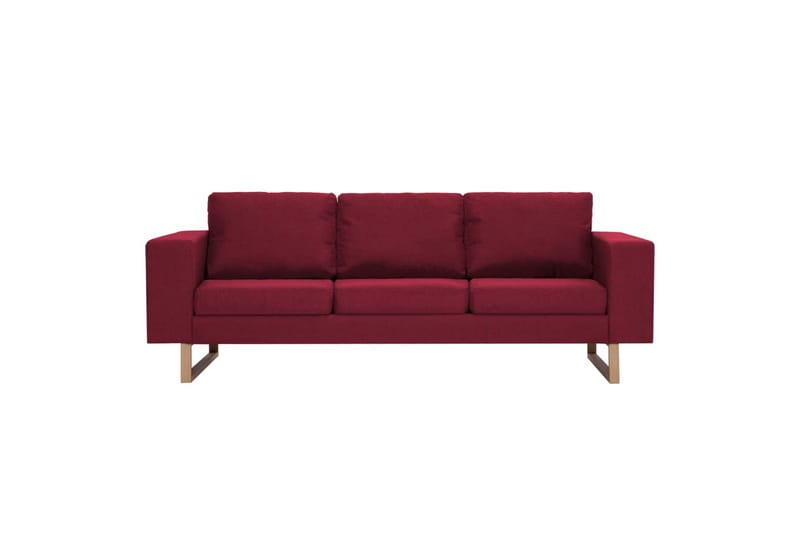 3-Personers Sofa I Stof Rødvinsfarvet - Rød - 3 personers sofa