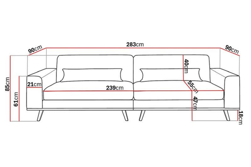 Copenhagen 4-Personers Sofa - Møbler - Sofaer - 4 personers sofa