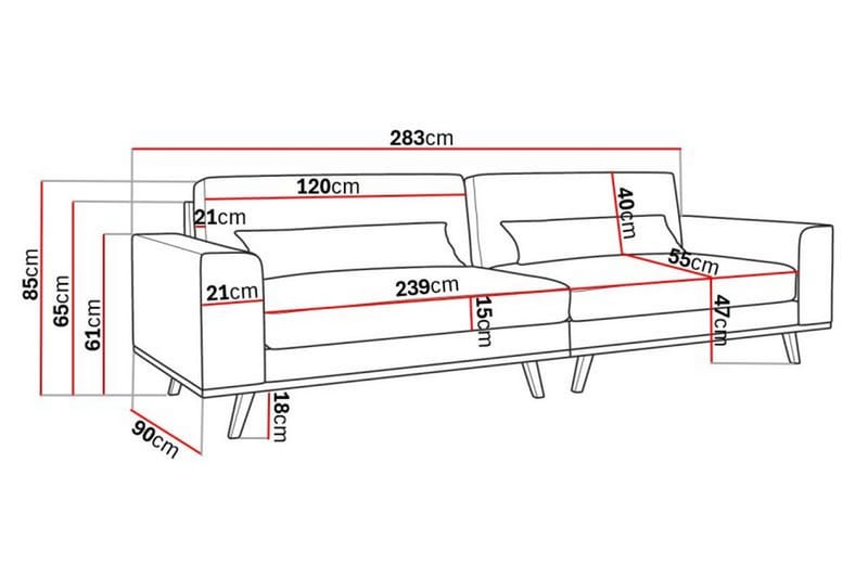 Copenhagen 4-Personers Sofa - Møbler - Sofaer - 4 personers sofa