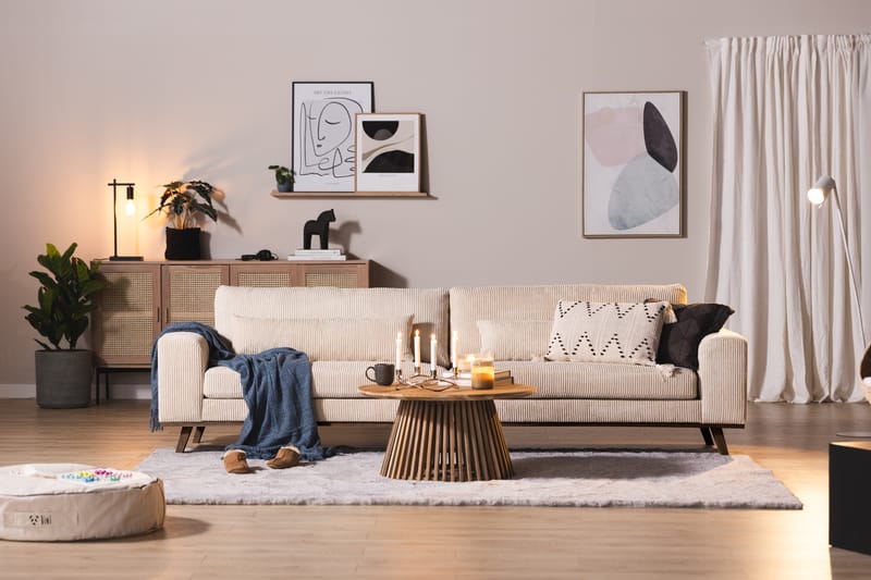 Copenhagen 4-Pers. Manchestersofa - Beige - Møbler - Sofaer - 4 personers sofa