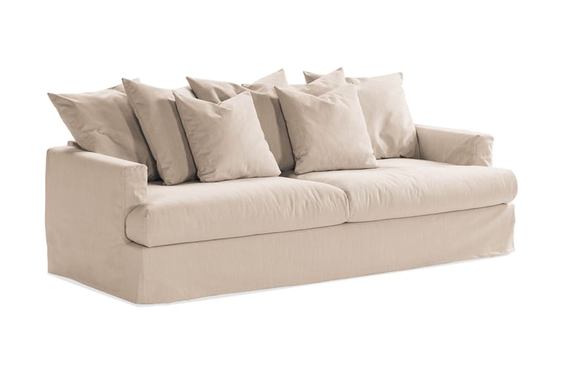 Menard Dyb 4-personers Sofa Vaskbart & aftageligt betræk - Beige - Møbler - Sofaer - 4 personers sofa