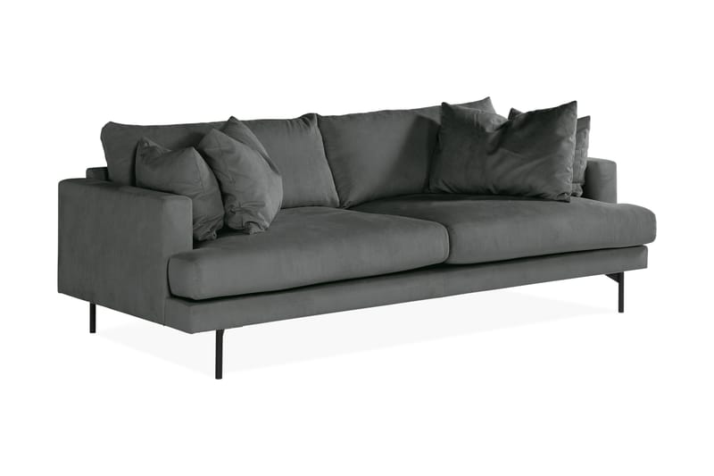 Menard Moderne 4-personers Manchester Sofa 225 cm bred - Grå - Møbler - Sofaer - 4 personers sofa