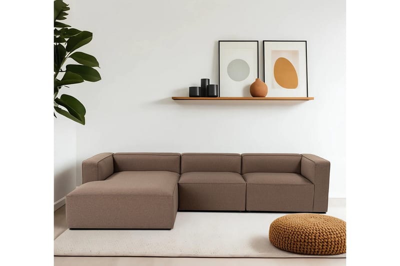 Abbas 4-personers Sofa med Chaiselong - Brun - Møbler - Sofaer - Sofa med chaiselong