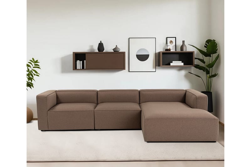 Abbas 4-personers Sofa med Chaiselong - Brun - Møbler - Sofaer - Sofa med chaiselong