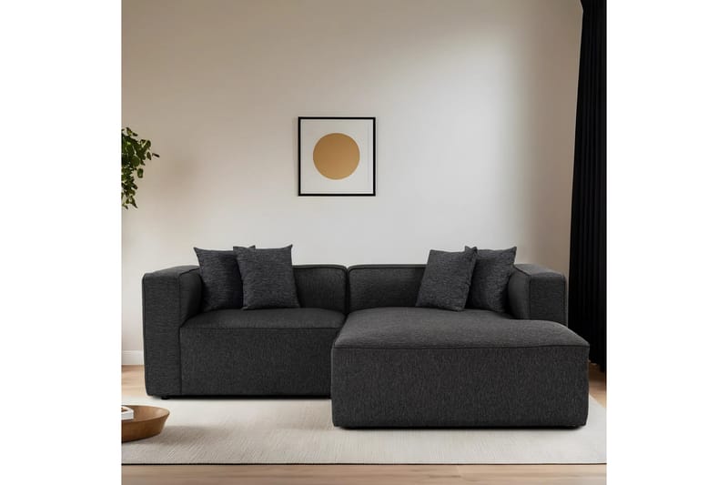 Abbas 4-personers Sofa med Chaiselong - Antracit - Møbler - Sofaer - Sofa med chaiselong