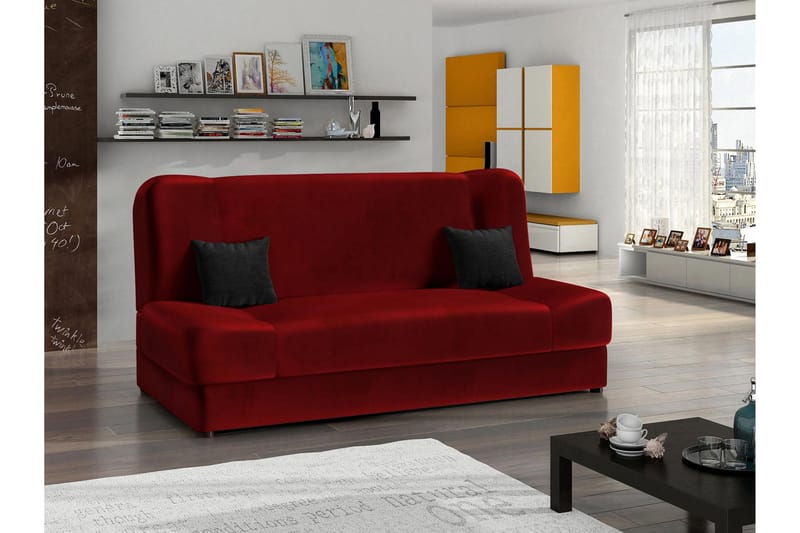 Abron Sofa 3-personers - Rød/Sort - Møbler - Sofaer - 3 personers sofa