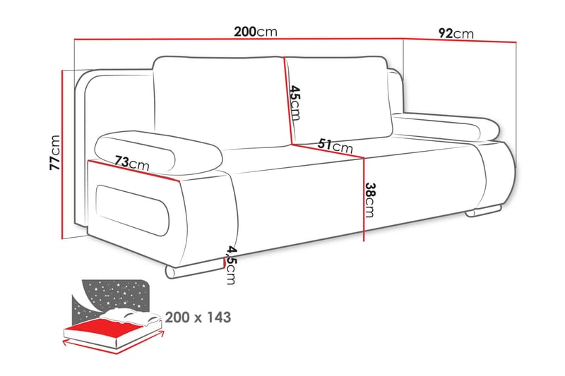 Adelma Sofa 3-personers - Brun - Møbler - Sofaer - 3 personers sofa