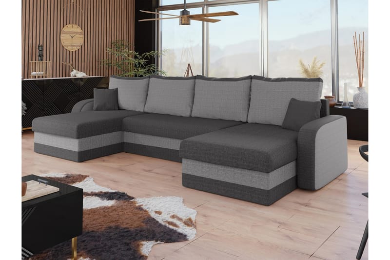 Alvared Sofa Dobbeltdivan 4-personers - Lys grå/Grå - Møbler - Sofaer - U Sofa