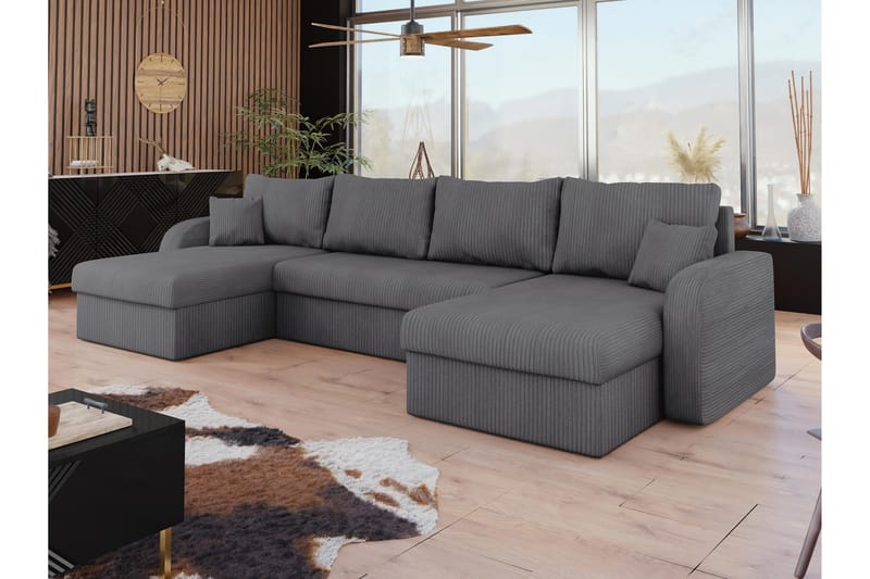 Alvared Sofa Dobbeltdivan 4-personers - Mørk grå - Møbler - Sofaer - U Sofa