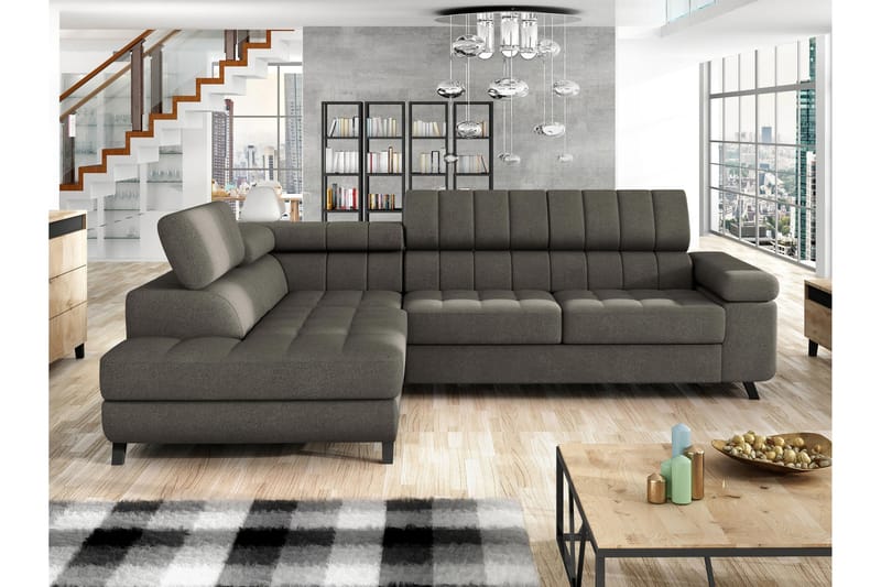 Amshyttan Sofa med Chaiselong 3-personers - Brun - Møbler - Sofaer - Sofa med chaiselong