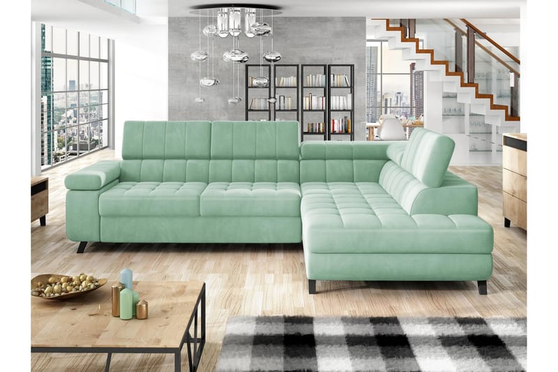 Amshyttan Sofa med Chaiselong 3-personers - Grøn - Møbler - Sofaer - Sofa med chaiselong