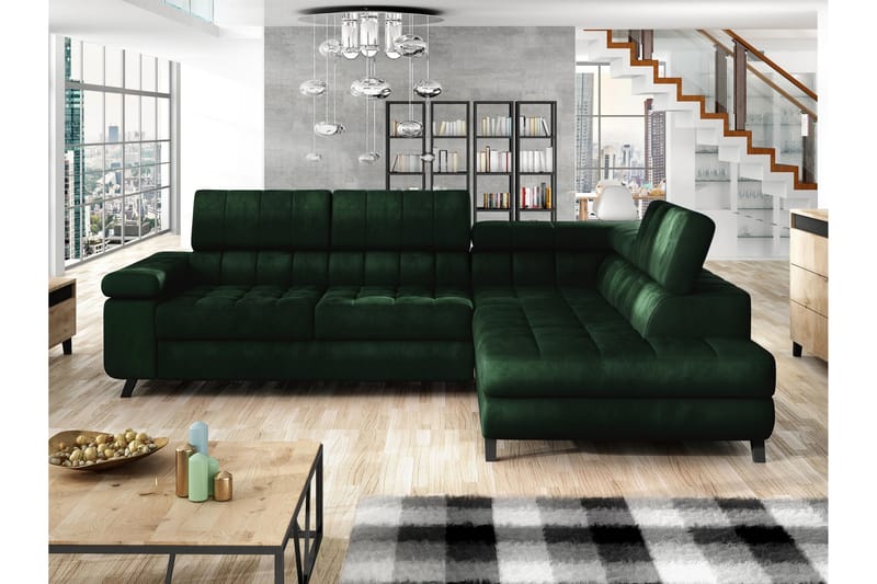 Amshyttan Sofa med Chaiselong 3-personers - Grøn - Møbler - Sofaer - Sofa med chaiselong