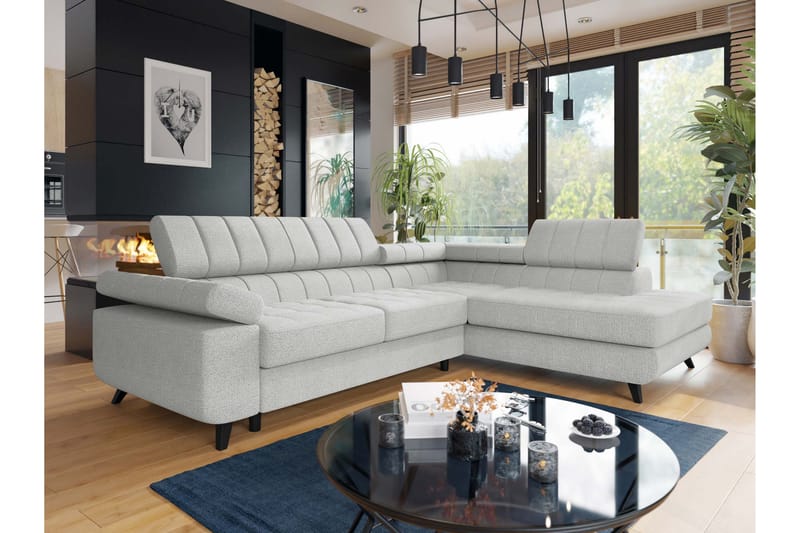 Amshyttan Sofa med Chaiselong 3-personers - Lys grå - Møbler - Sofaer - Sofa med chaiselong