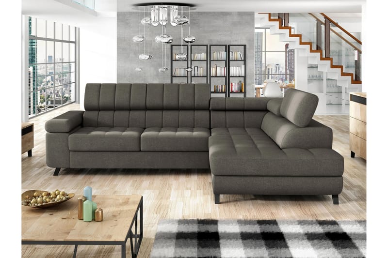 Amshyttan Sofa med Chaiselong 3-personers - Brun - Møbler - Sofaer - Sofa med chaiselong