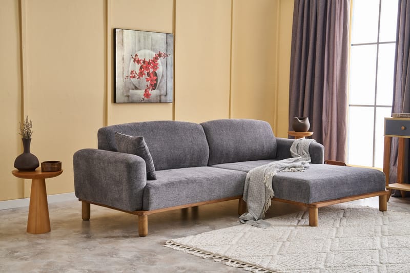 Arman 4-personers Sofa med Chaiselong - Grå - Møbler - Sofaer - Sofa med chaiselong