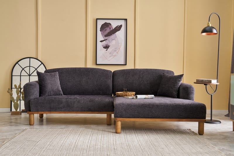 Arman 4-personers Sofa med Chaiselong - Antracit - Møbler - Sofaer - Sofa med chaiselong