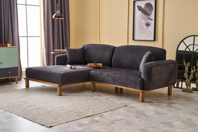 Arman 4-personers Sofa med Chaiselong - Antracit - Møbler - Sofaer - Sofa med chaiselong