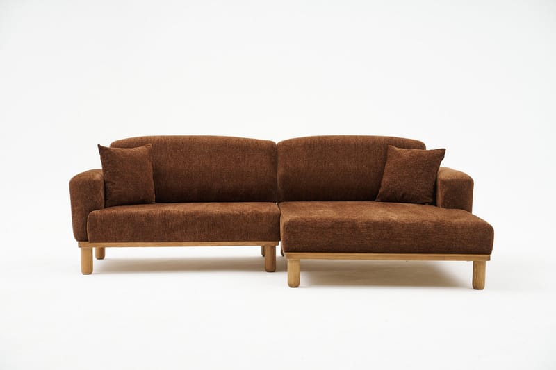 Arman 4-personers Sofa med Chaiselong - Brun - Møbler - Sofaer - Sofa med chaiselong