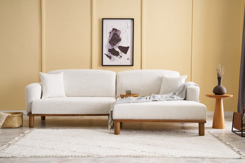 Arman 4-personers Sofa med Chaiselong - Creme - Møbler - Sofaer - Sofa med chaiselong