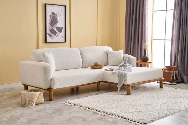 Arman 4-personers Sofa med Chaiselong - Creme - Møbler - Sofaer - Sofa med chaiselong