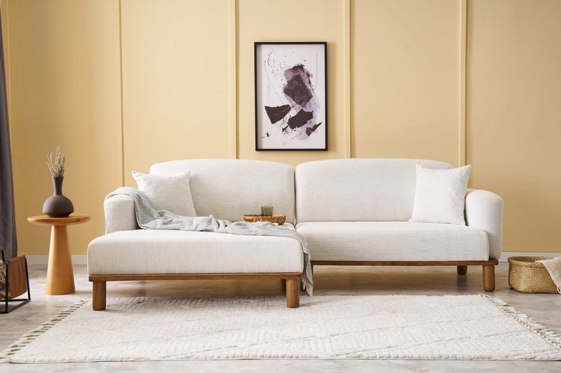 Arman 4-personers Sofa med Chaiselong - Creme - Møbler - Sofaer - Sofa med chaiselong