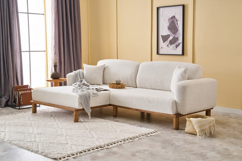 Arman 4-personers Sofa med Chaiselong - Creme - Møbler - Sofaer - Sofa med chaiselong