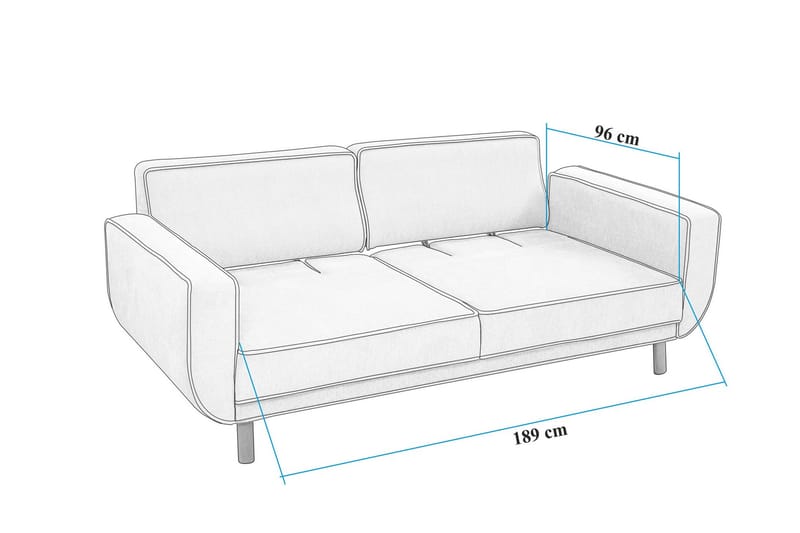 Austen 3-personers Sovesofa - Grå - Møbler - Sofaer - Sovesofaer