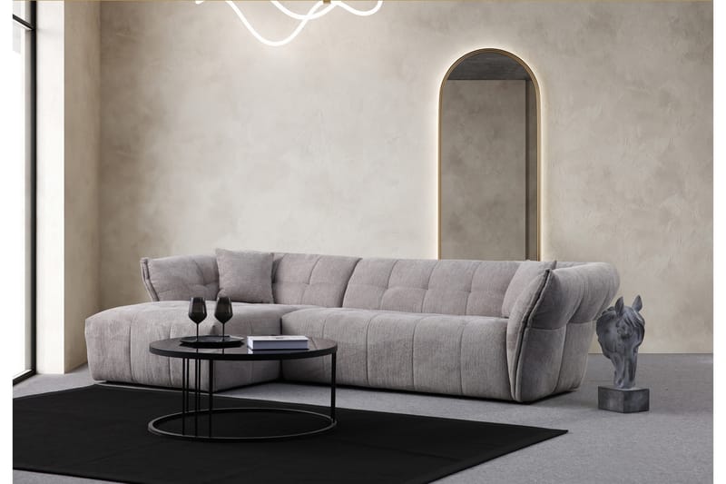 Azzo 4-personers Sofa med Chaiselong - Lysegrå - Møbler - Sofaer - Sofa med chaiselong