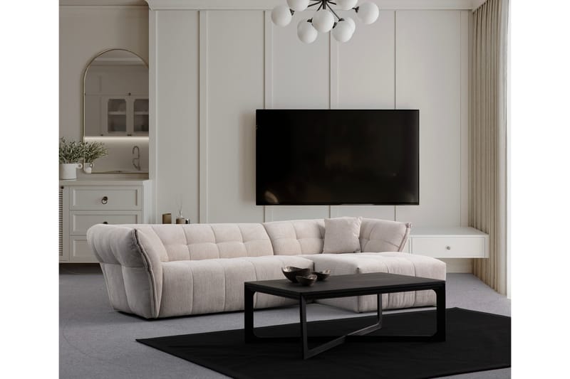 Azzo 4-personers Sofa med Chaiselong - Hvid - Møbler - Sofaer - Sofa med chaiselong