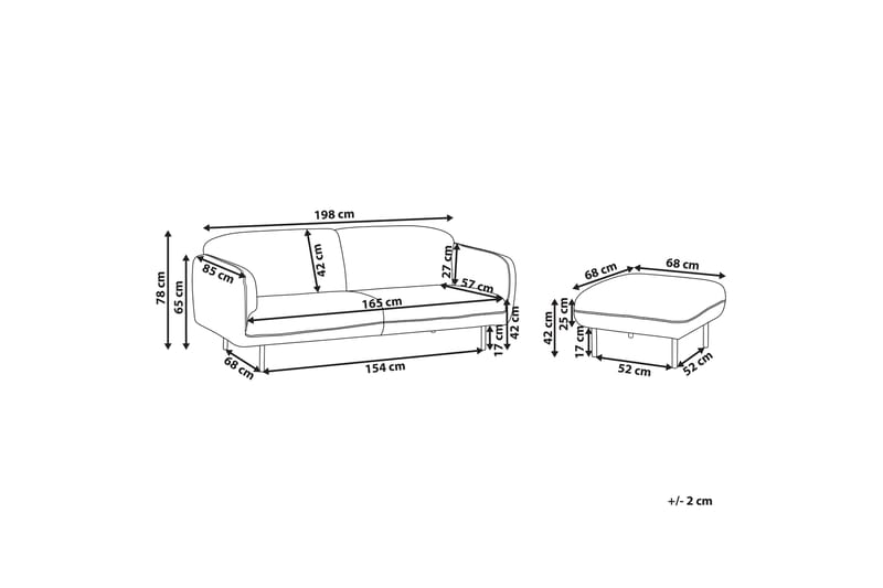 Balint Sofa 3-personers - Hvid/Sort - Møbler - Sofaer - 3 personers sofa