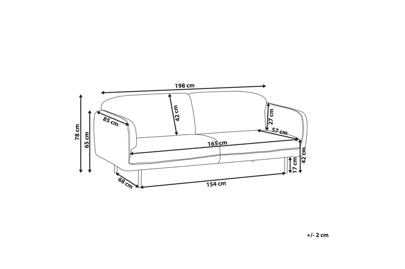 Balint Sofa 3-personers - Hvid/Sort - Møbler - Sofaer - 3 personers sofa