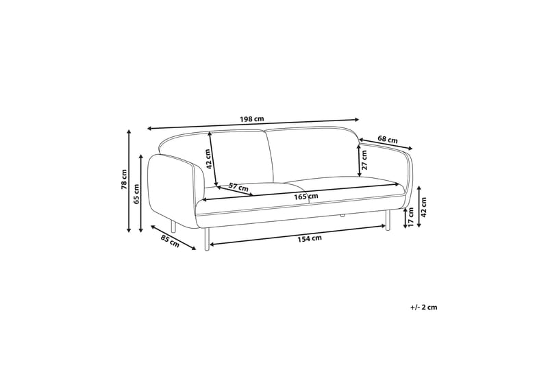 Balint Sofa 3-personers - Beige/Sort - Møbler - Sofaer - 3 personers sofa