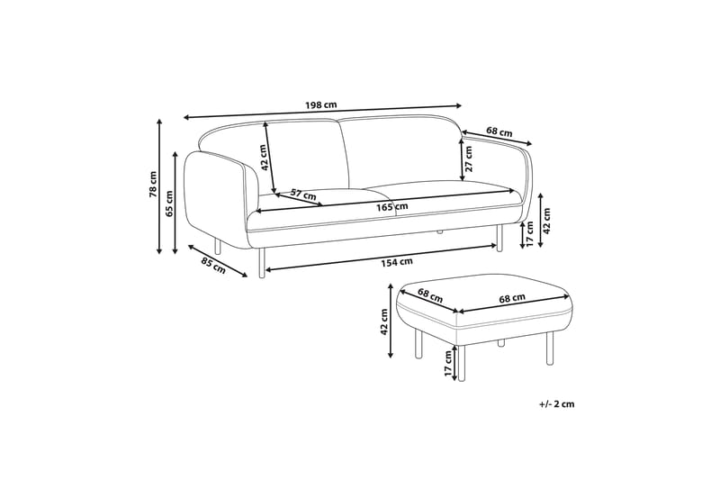 Balint Sofa 3-personers - Beige/Sort - Møbler - Sofaer - 3 personers sofa