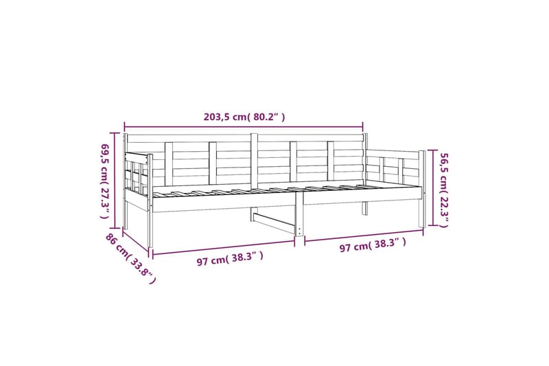 beBasic daybed 80x200 cm massivt fyrretræ - Brun - Møbler - Sofaer - Daybed