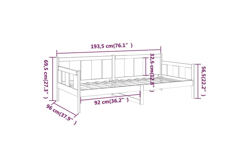 beBasic daybed 90x190 cm massivt fyrretræ gyldenbrun - Brun - Møbler - Sofaer - Daybed