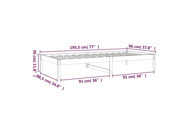 beBasic daybed 90x190 cm Single massivt fyrretræ grå - GrÃ¥ - Daybed