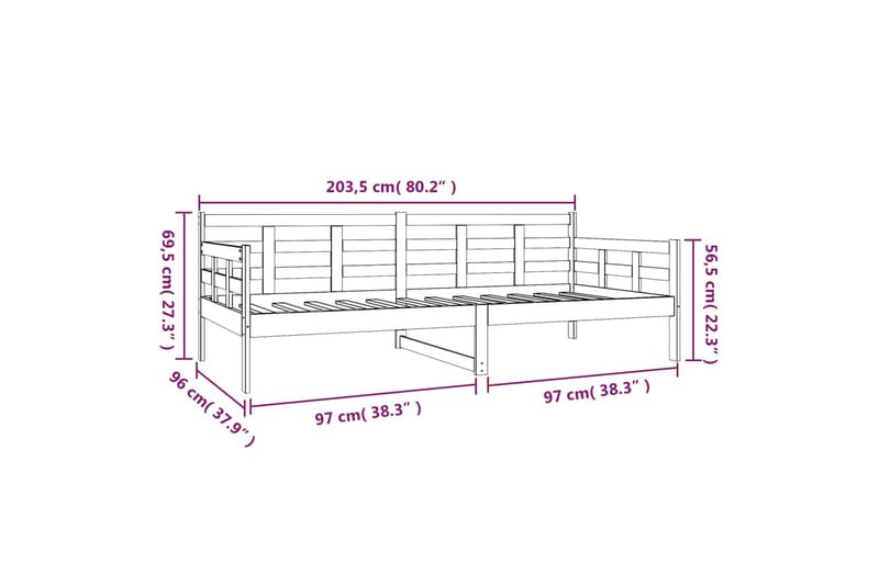 beBasic daybed 90x200 cm massivt fyrretræ - Brun - Møbler - Sofaer - Daybed