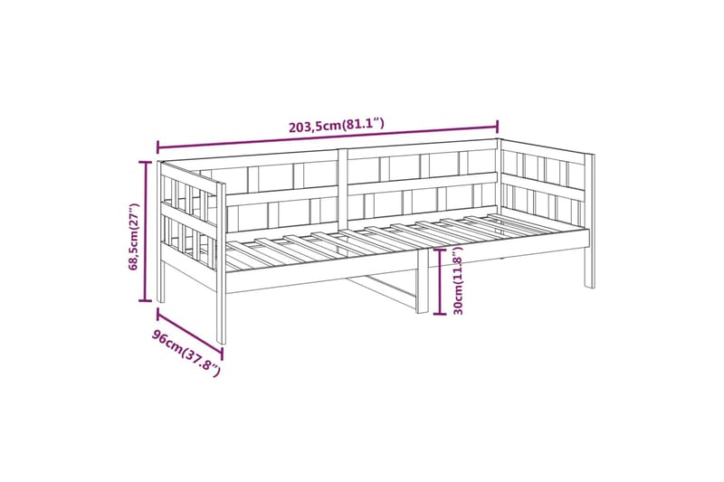 beBasic daybed 90x200 cm massivt fyrretræ - Brun - Møbler - Sofaer - Daybed