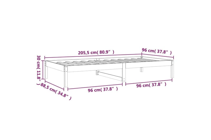 beBasic daybed 90x200 cm massivt fyrretræ hvid - Hvid - Møbler - Sofaer - Daybed