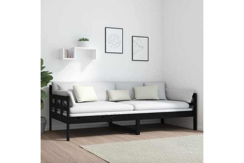 beBasic daybed 90x200 cm massivt fyrretræ sort - Sort - Møbler - Sofaer - Daybed