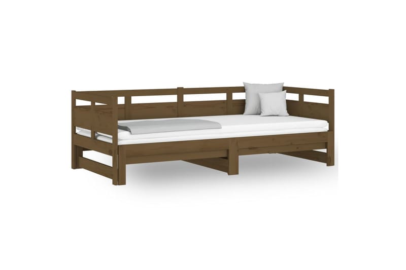 beBasic daybed med udtræk 2x(80x200) cm massivt fyrretræ gyldenbrun - Brun - Møbler - Sofaer - Sovesofaer