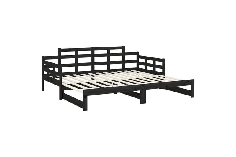 beBasic daybed med udtræk 2x(80x200) cm massivt fyrretræ sort - Sort - Møbler - Sofaer - Sovesofaer