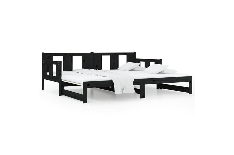 beBasic daybed med udtræk 2x(90x190) cm massivt fyrretræ sort - Sort - Møbler - Sofaer - Sovesofaer