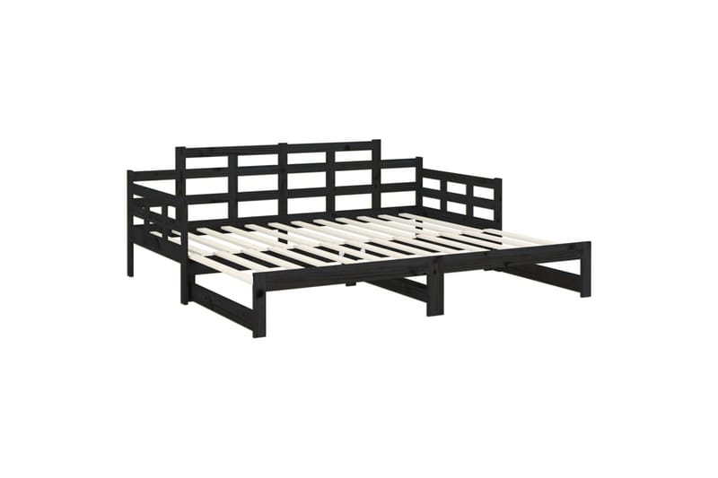 beBasic daybed med udtræk 2x(90x190) cm massivt fyrretræ sort - Sort - Møbler - Sofaer - Sovesofaer