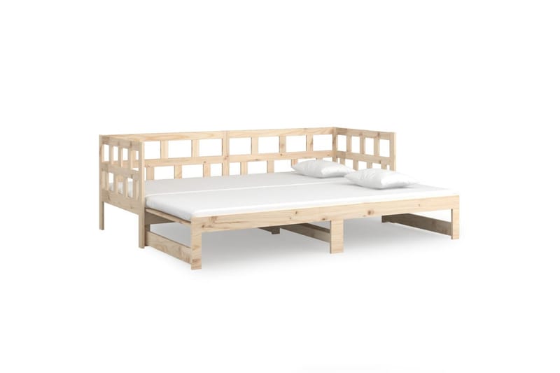 beBasic daybed med udtræk 2x(90x200) cm massivt fyrretræ - Brun - Sovesofaer