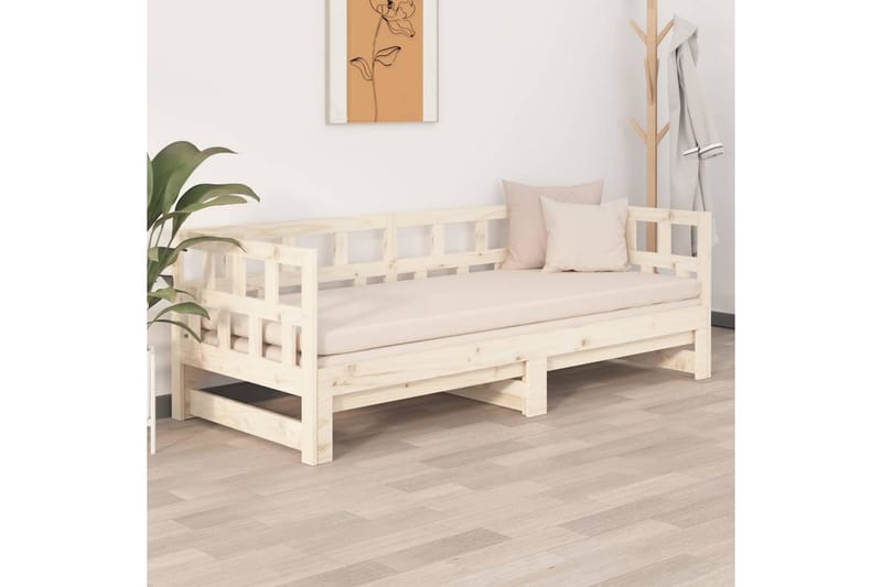 beBasic daybed med udtræk 2x(90x200) cm massivt fyrretræ - Brun - Sovesofaer