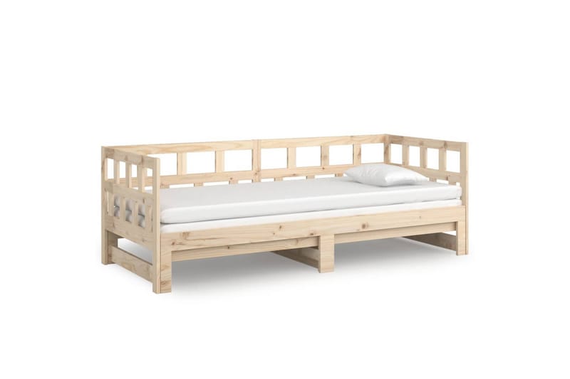 beBasic daybed med udtræk 2x(90x200) cm massivt fyrretræ - Brun - Sovesofaer